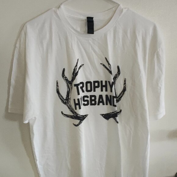Trophy Husband T-Shirt – Gildan Softstyle – Men's Size Large – White - Picture 1 of 3
